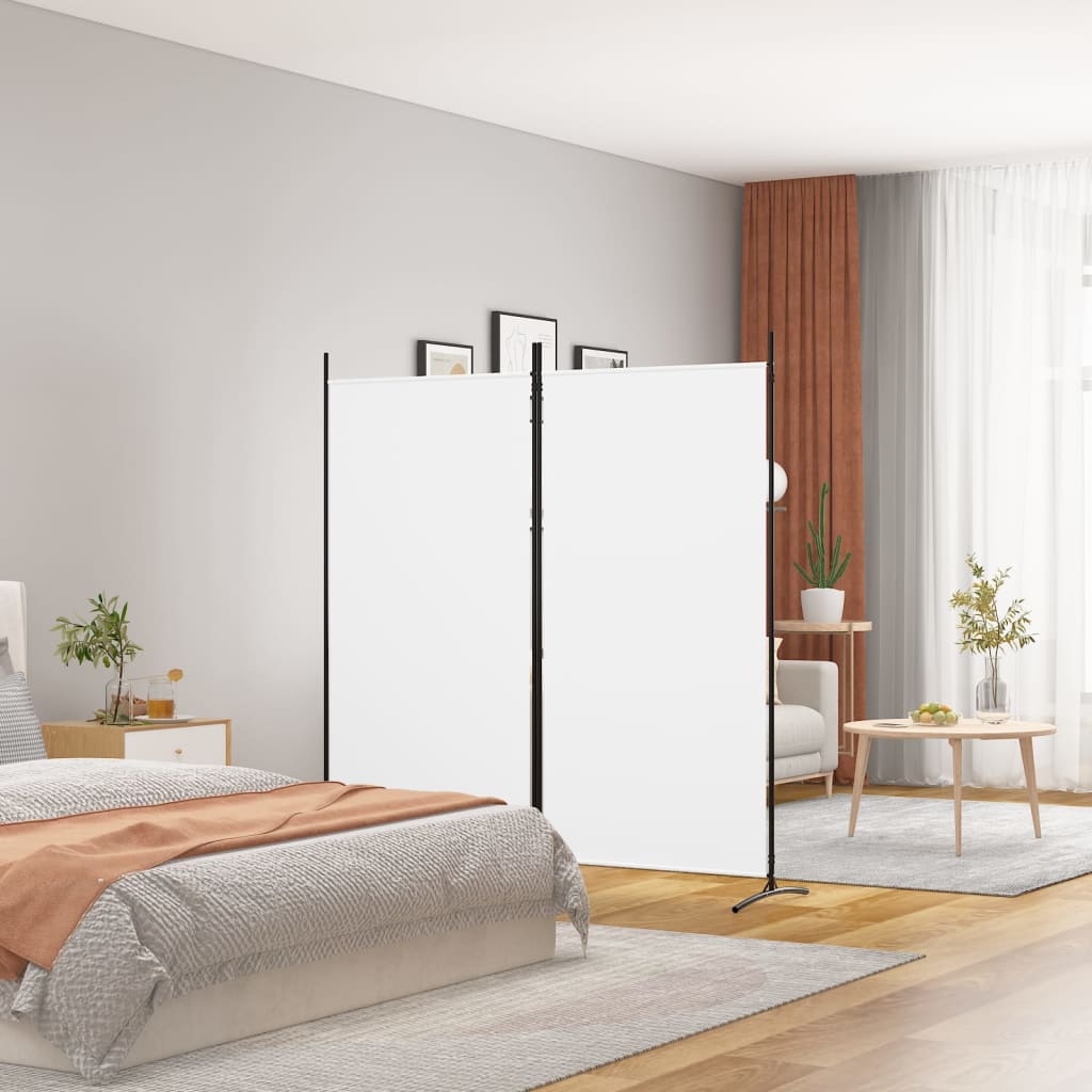 vidaXL 2-Panel Room Divider White 175×180 cm Fabric