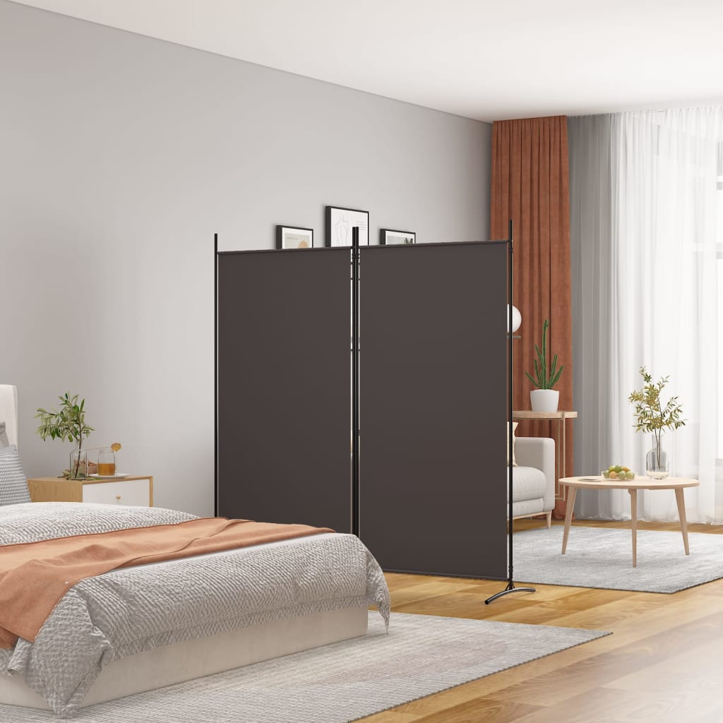 vida XL 2-tlg. Paravent Braun 175x 180 cm Stoff