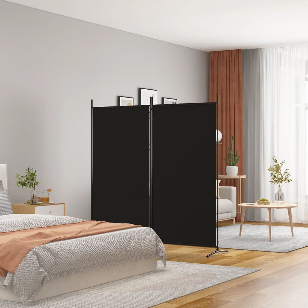 vida XL 2-tlg. Paravent Schwarz 175x 180 cm Stoff