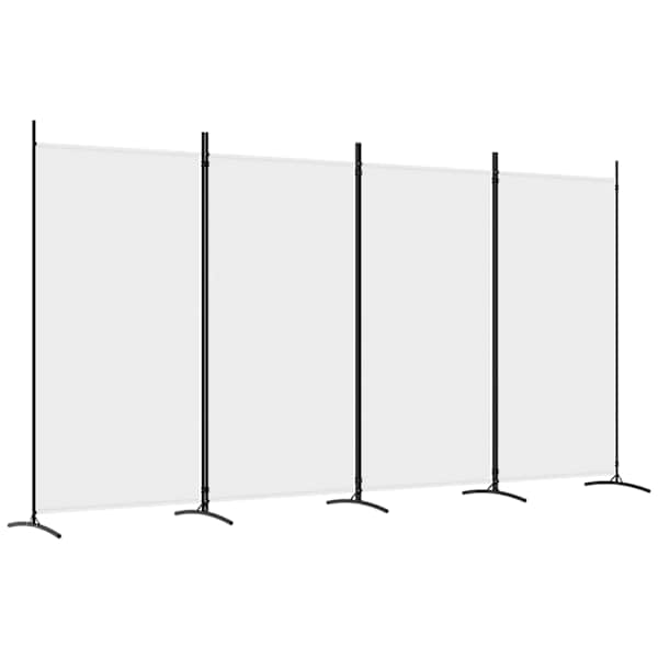 vidaXL 4 paneeliga ruumijagaja, valge, 346 x 180 cm, kangas