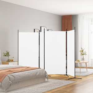 Paravan 4-delni bel 346x180 cm blago