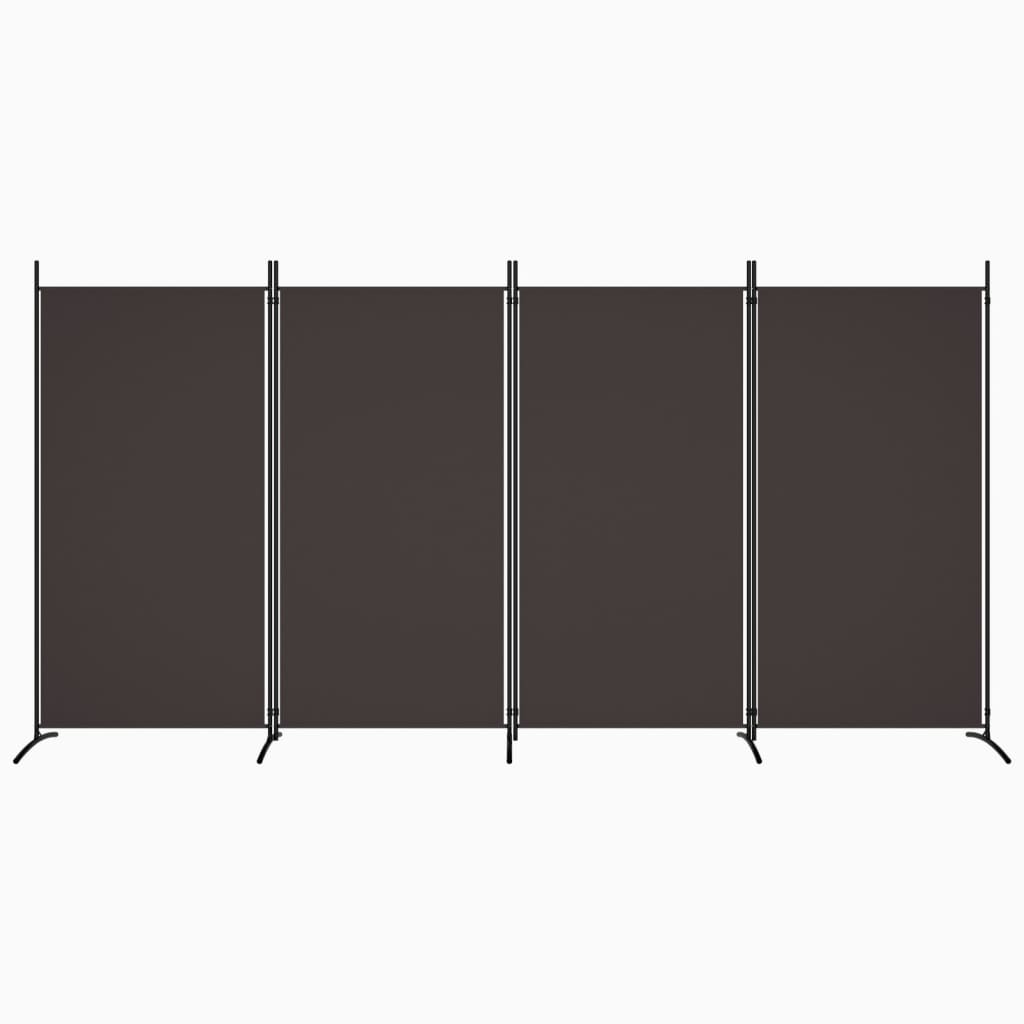 vidaXL Kamerscherm met 4 panelen 346x180 cm stof bruin afbeelding
