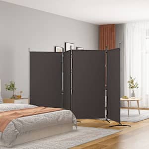 Paravan 4-delni 346x180 cm rjavo blago