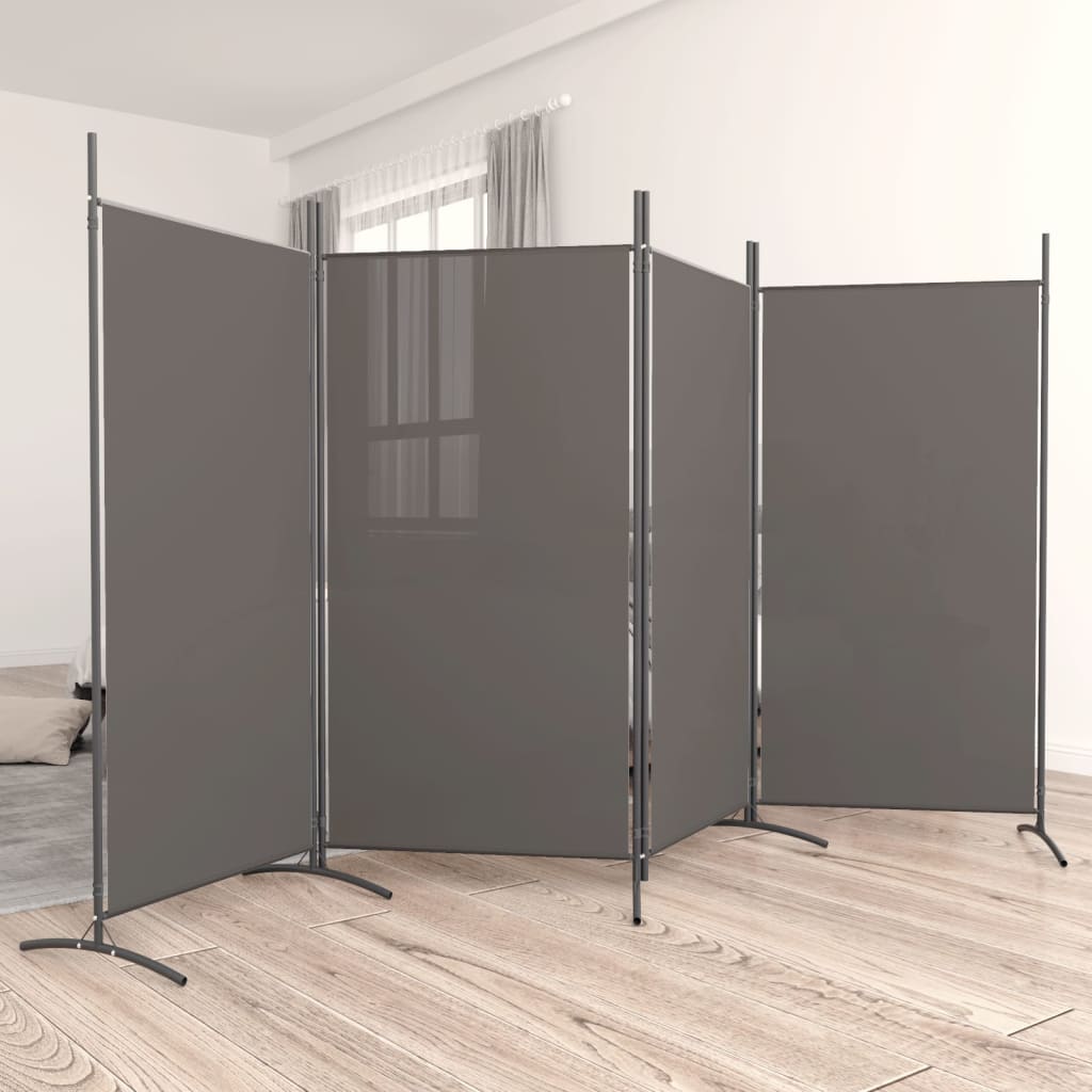 vidaXL 4-Panel Room Divider Anthracite 346×180 cm Fabric