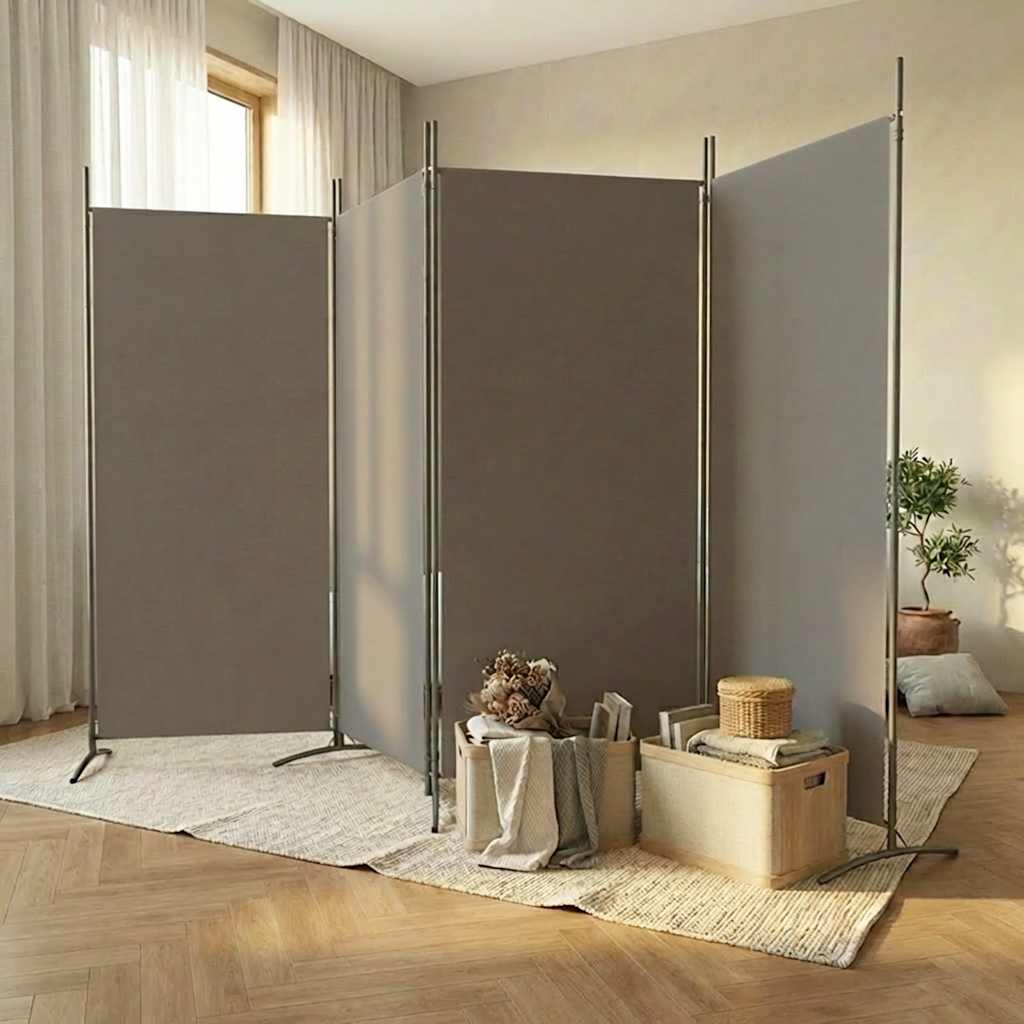 vidaXL Paravan de cameră cu 4 panouri, antracit, 346x180 cm, textil