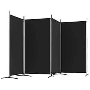 4dílný paraván černý 346x180 cm textil - obrázek 5
