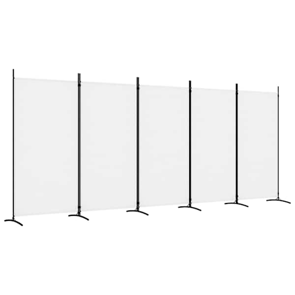 vidaXL 5 paneeliga sirm, valge, 433x180 cm, kangas