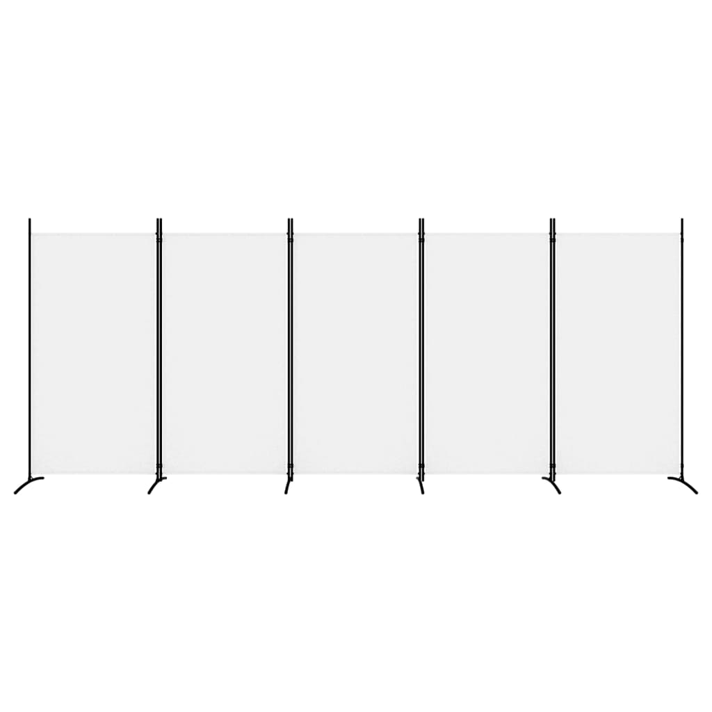 vidaXL fehér 5 paneles paraván 433x180 cm szövet