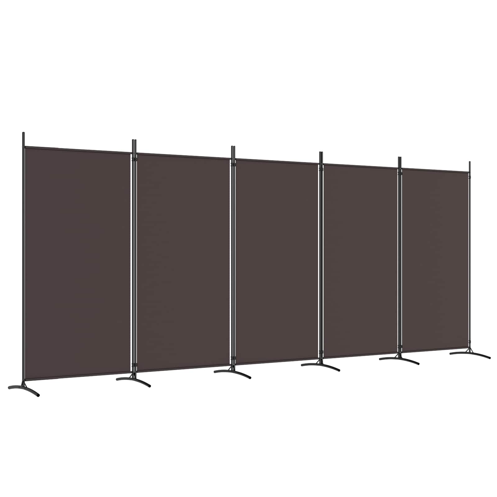 vidaXL 5dílný paraván hnědý 433x180 cm textil