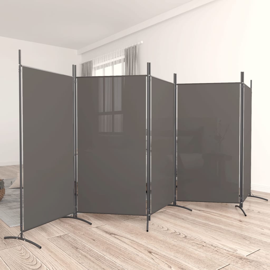 vida XL 5-tlg. Paravent Anthrazit 433x 180 cm Stoff