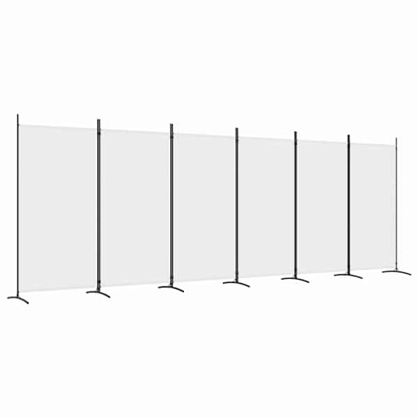 vidaXL 6 paneeliga sirm, valge, 520x180 cm, kangas
