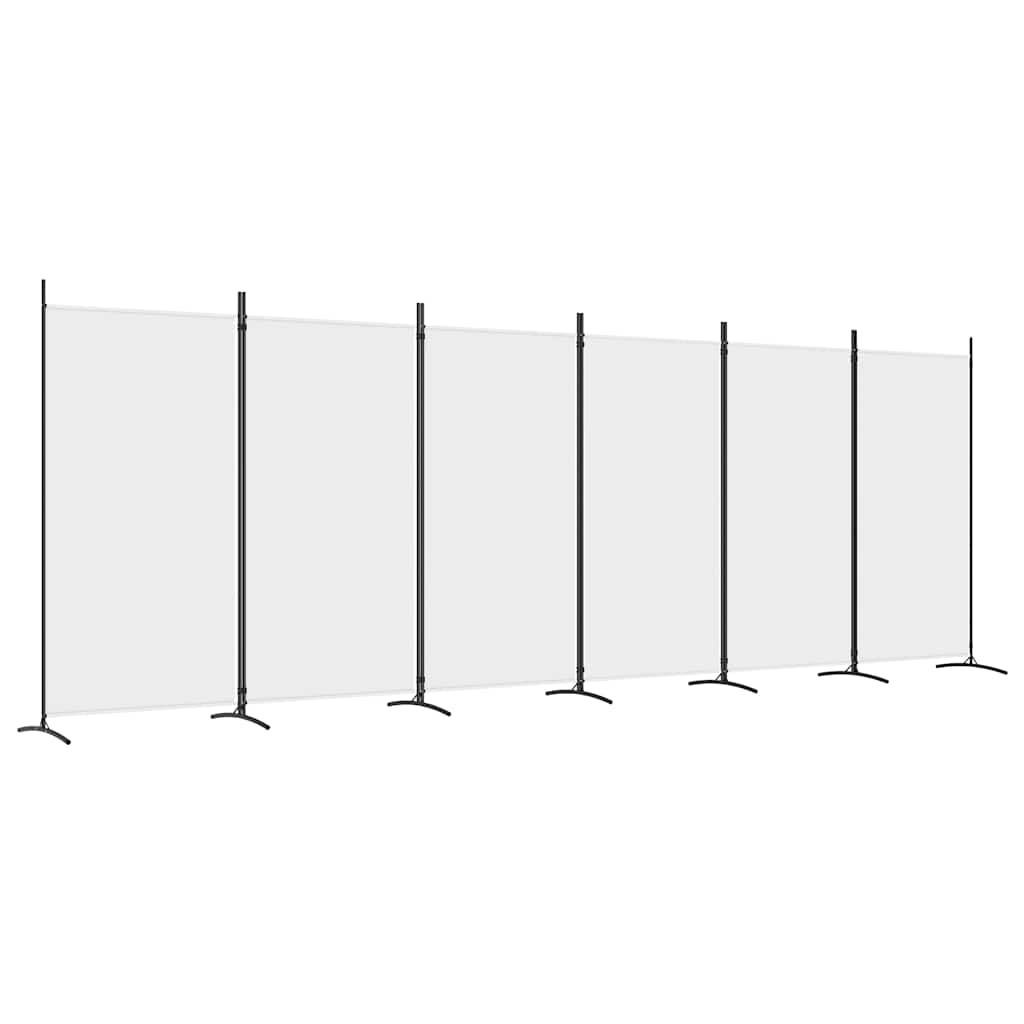 vidaXL 6dílný paraván bílý 520x180 cm textil