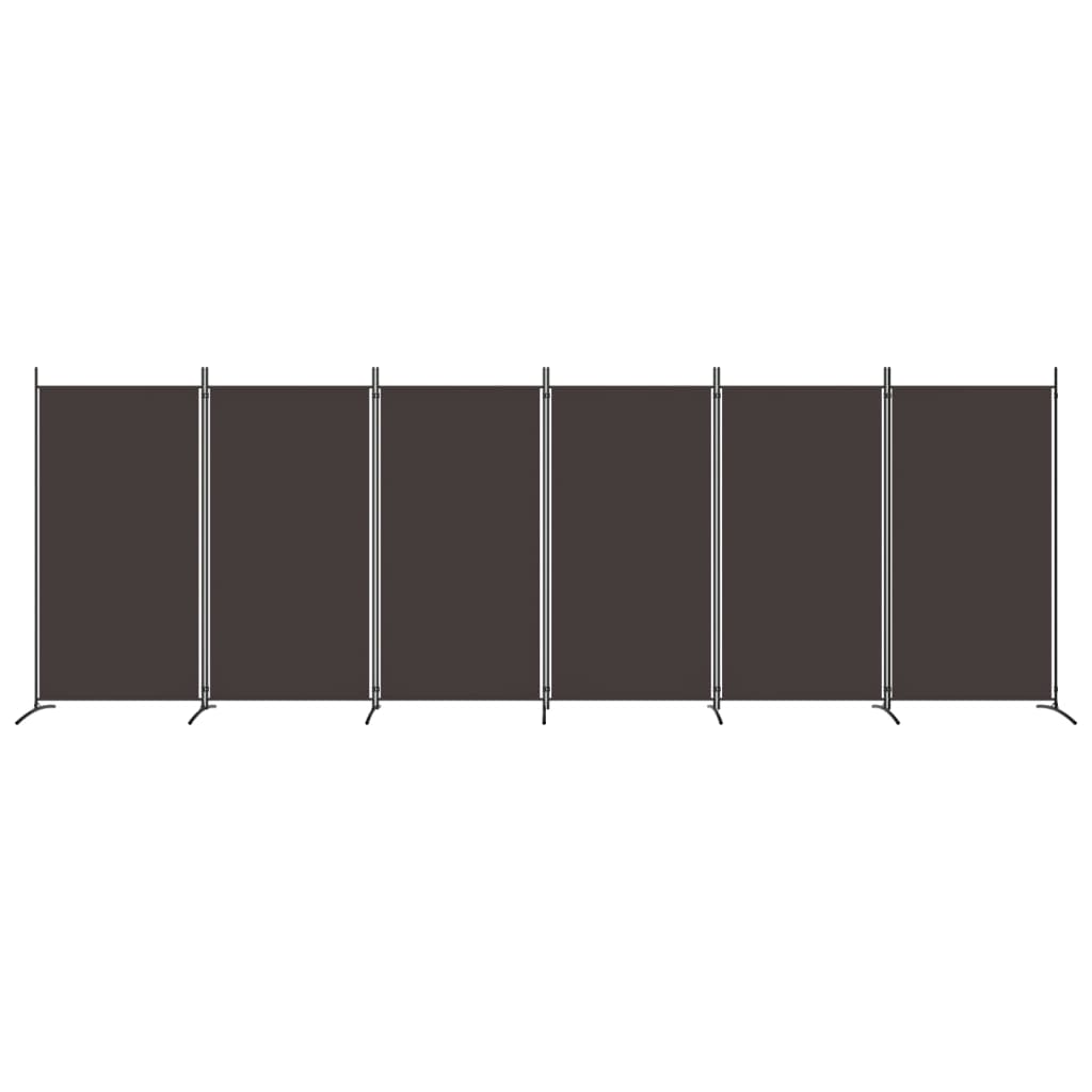  6-panelový paraván hnedý 520x180 cm látkový