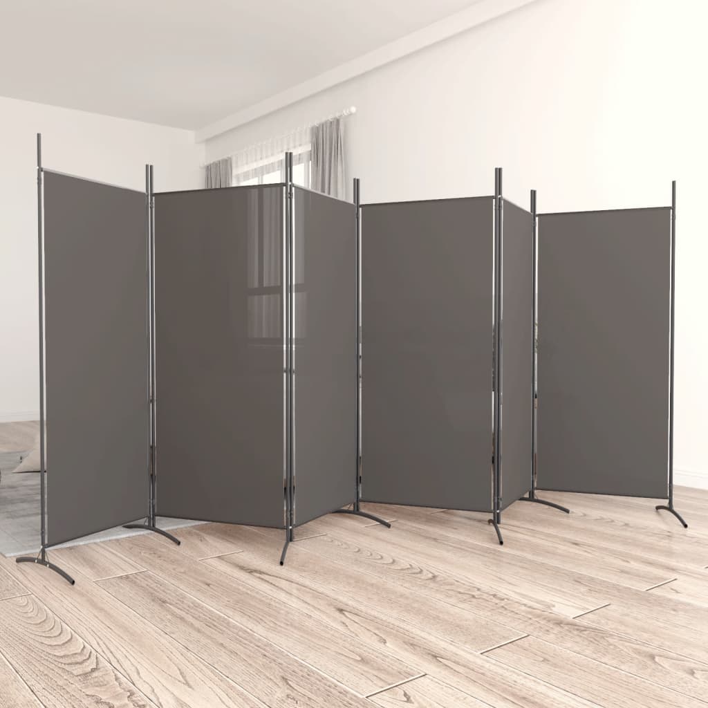 vida XL 6-tlg. Paravent Anthrazit 520x 180 cm Stoff