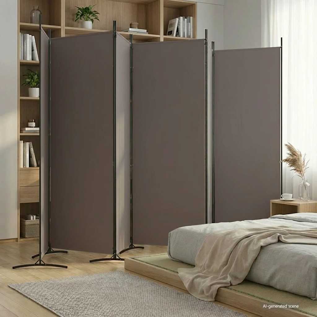 vidaXL Paravan de cameră cu 6 panouri, antracit, 520x180 cm, textil