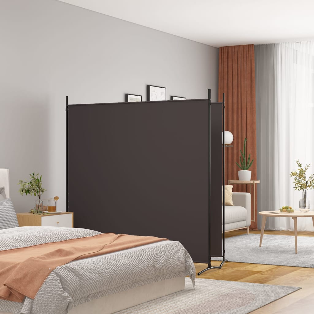 vidaXL 2-tlg. Paravent Braun 348x180 cm Stoff