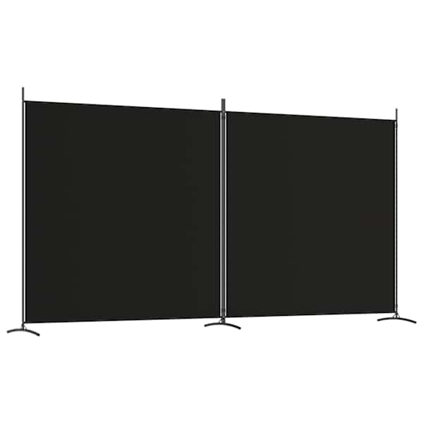 vidaXL 2 paneeliga sirm, must, 348 x 180 cm, kangas