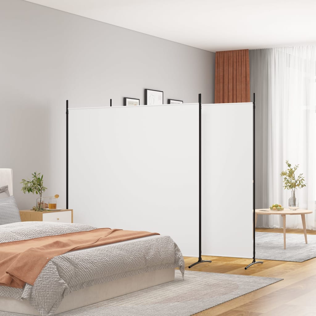 vida XL 3-tlg. Paravent Weiß 525x 180 cm Stoff