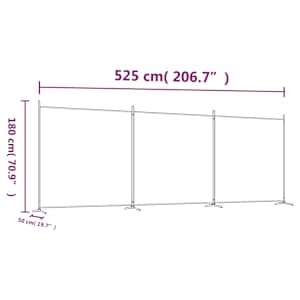 3dílný paraván hnědý 525x180 cm textil - obrázek 8