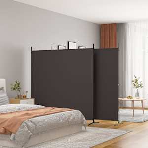 3dílný paraván hnědý 525x180 cm textil - obrázek 1
