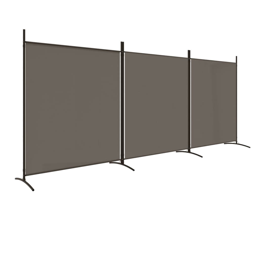 vidaXL Paravan 3-delni antracit 525x180 cm blago