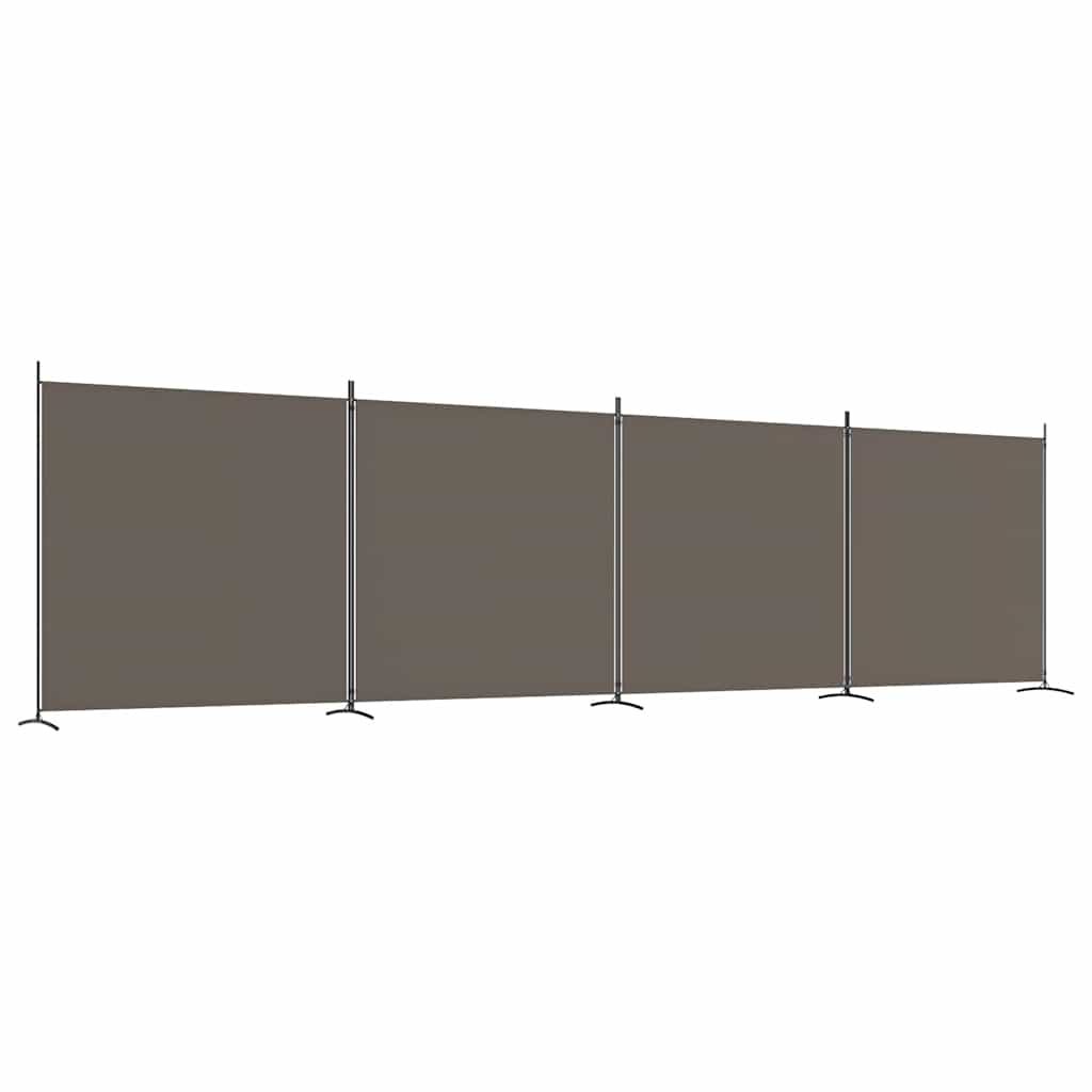 vidaXL 4dílný paraván antracitový 698x180 cm textil