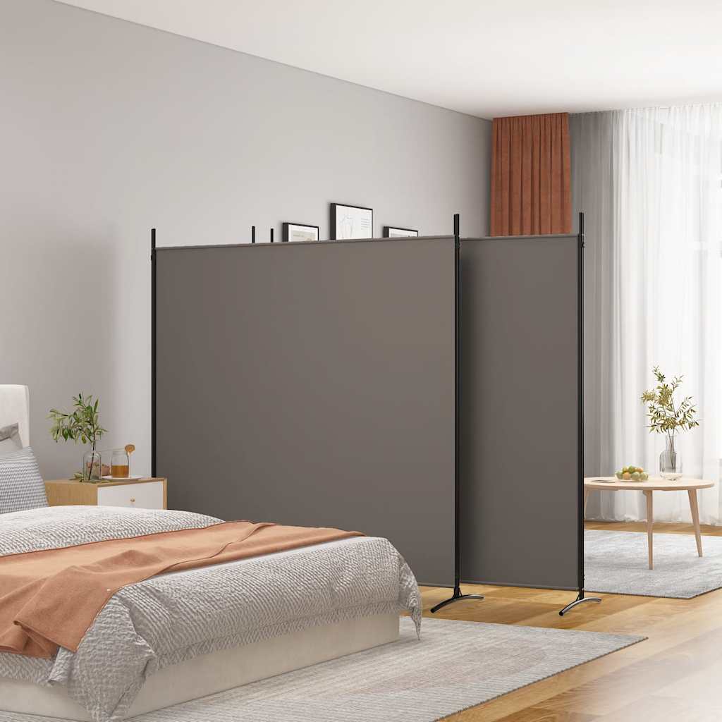 vidaXL 4-tlg. Paravent Anthrazit 698x180 cm Stoff