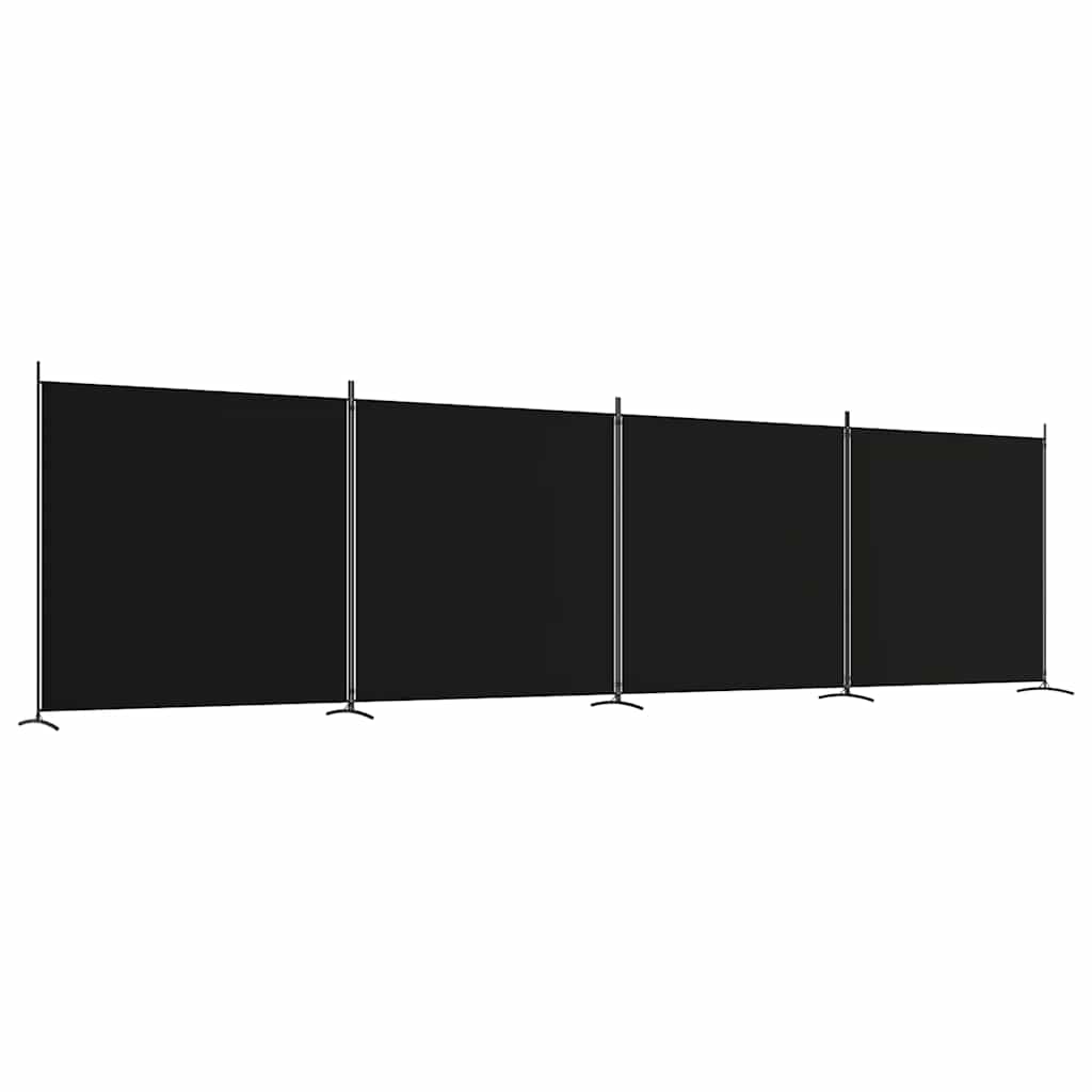 E-shop vidaXL 4-panelový paraván čierny 698x180 cm látka