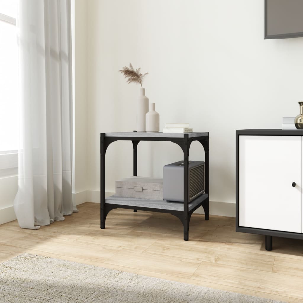 vida XL TV-Schrank Grau Sonoma 40x 33x 41 cm Holzwerkstoff und Stahl