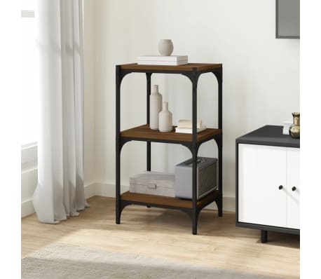 vidaXL Βιβλιοθήκη Καφέ Δρυς 40x33x70,5 εκ. Επεξεργασμένο Ξύλο & Ατσάλι