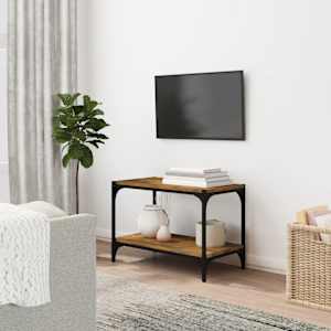 TV skříňka kouřový dub 60 x 33 x 41 cm kompozitní dřevo a ocel - obrázek 1
