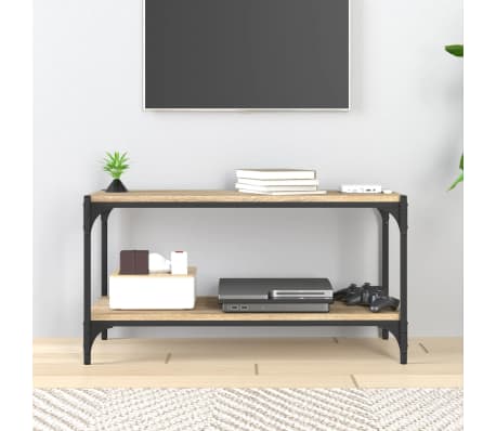 vidaXL TV skrinka dub sonoma 80x33x41 cm spracované drevo a oceľ