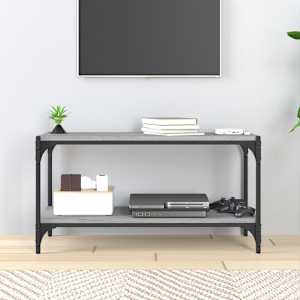 TV skříňka šedá sonoma 80 x 33 x 41 cm kompozitní dřevo a ocel - obrázek 3