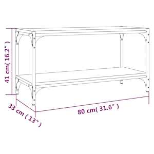 TV skříňka šedá sonoma 80 x 33 x 41 cm kompozitní dřevo a ocel - obrázek 9