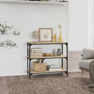 Knihovna dub sonoma 80x33x70,5 cm kompozitní dřevo a ocel - obrázek 1