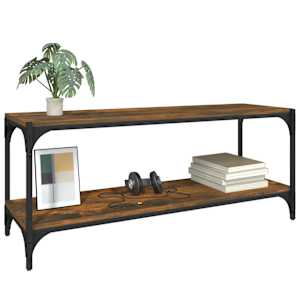 TV skříňka kouřový dub 100 x 33 x 41 cm kompozitní dřevo a ocel - obrázek 6