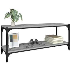 TV skříňka šedá sonoma 100 x 33 x 41 cm kompozitní dřevo a ocel - obrázek 6