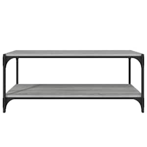 TV skříňka šedá sonoma 100 x 33 x 41 cm kompozitní dřevo a ocel - obrázek 4