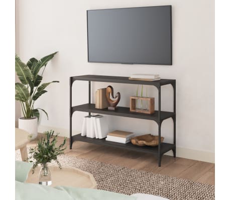 vidaXL Mobile Porta Libri Nero 100x33x70,5cm Legno Multistrato Acciaio