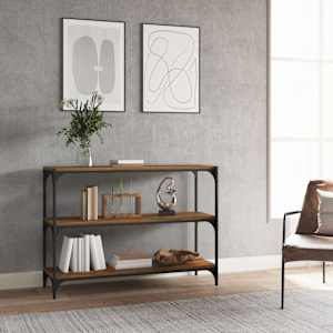 Knihovna kouřový dub 100x33x70,5 cm kompozitní dřevo a ocel - obrázek 1
