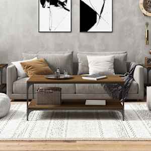 Konferenční stolek hnědý dub 100x50x40 cm kompozitní dřevo - obrázek 3