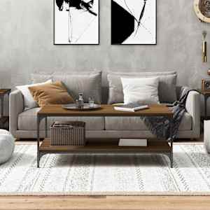 Konferenční stolek hnědý dub 80x50x40cm kompozitní dřevo - obrázek 3