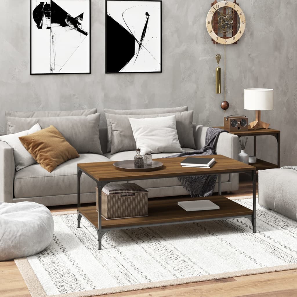 vida XL Couchtisch Braun Eichen-Optik 80x 50x 40 cm Holzwerkstoff