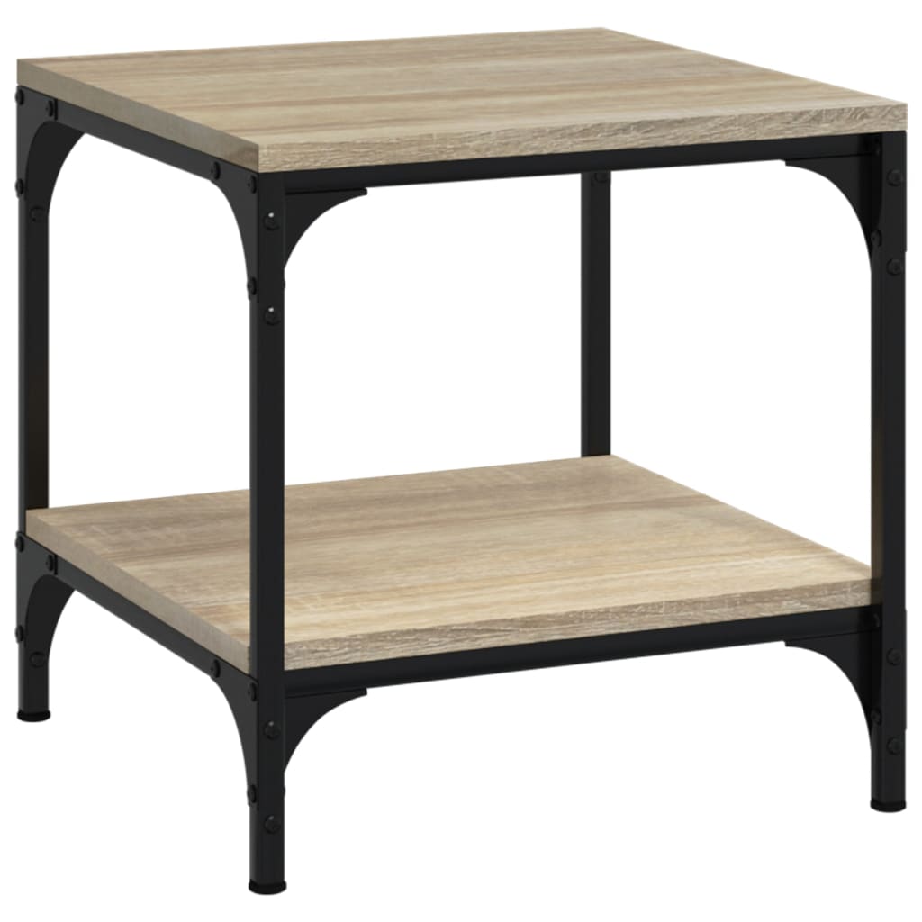vidaXL Salontafel 50x50x35 cm bewerkt hout sonoma eikenkleurig