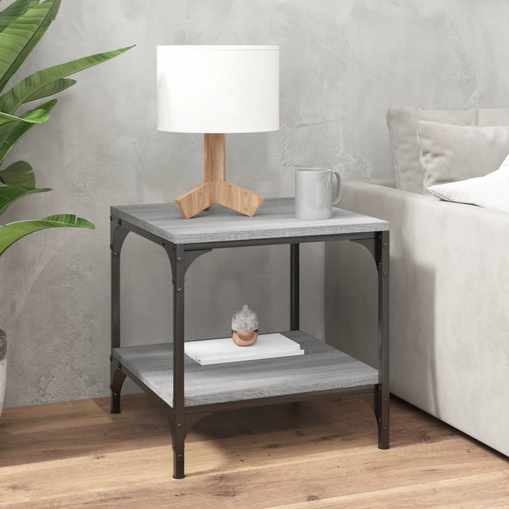 vida XL Couchtisch Grau Sonoma 50x 50x 40 cm Holzwerkstoff