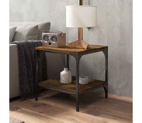 vidaXL Sidebord røkt eik 40x40x40 cm konstruert tre