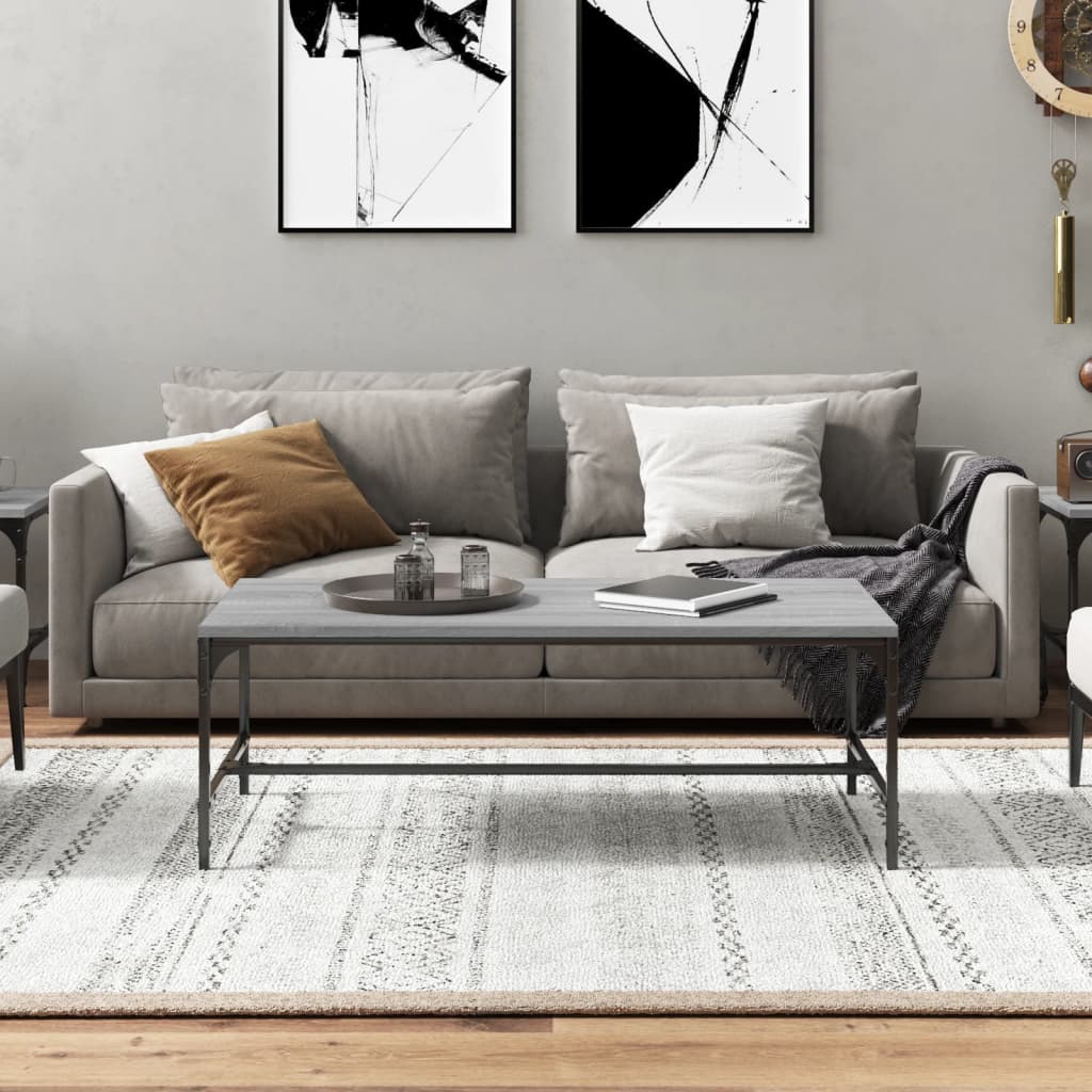 vidaXL Măsuță de cafea, gri sonoma, 80x50x35 cm, lemn prelucrat