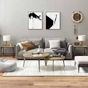 Stranska mizica 2 kosa sonoma hrast 40x40x35 cm inženirski les