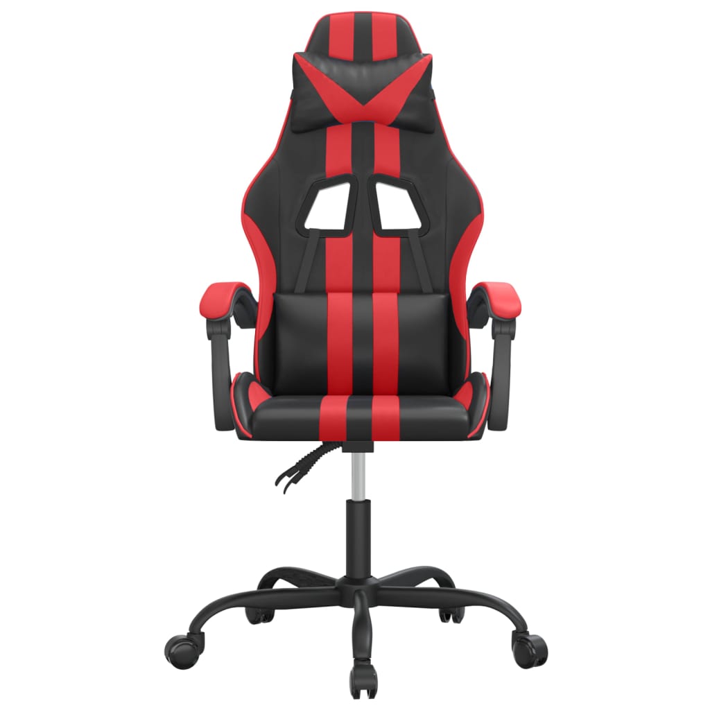 vidaXL Pasukama žaidimų kėdė, juodos ir raudonos spalvos, dirbtinė oda