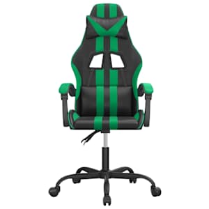 Otočná herní židle černá a zelená umělá kůže - obrázek 3